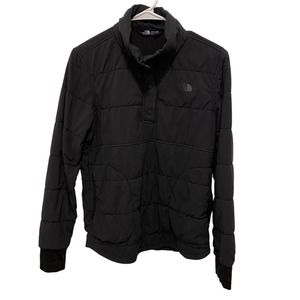 The North Face Women's Mountain Sweatshirt Pullover Snap Black Size Medium